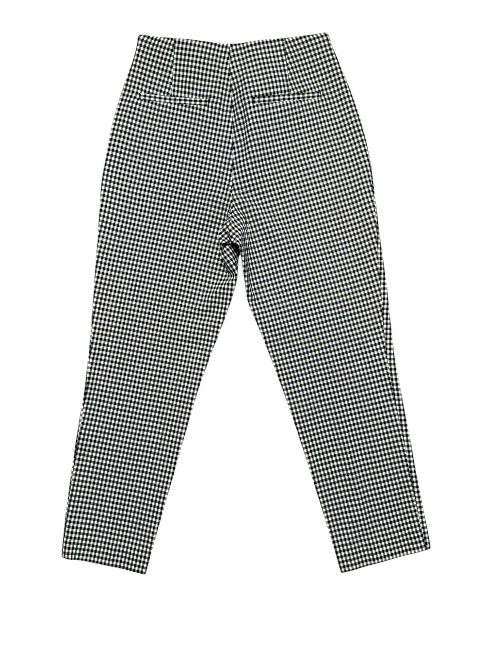 H&M Black White Gingham Pull On Ankle Pants Stretch Size 12 - Picture 3 of 13
